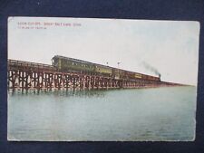 1910s Salt Lake City Utah Train on Trestle Lucien Cut-Off Postcard picture