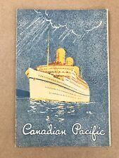 RARE Vintage Menu of the Canadian Pacific CPOS, Empress of Britain, Aug 10, 1938 picture