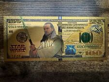 24k Gold Foil Plated Qui-Gon Jinn Banknote Star Wars Collectible picture