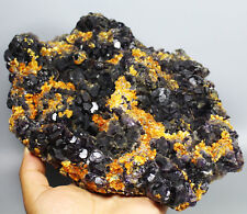 5.2lb Natural Cube Purple fluorite Quartz Crystal cluster Mineral Specimen/China picture