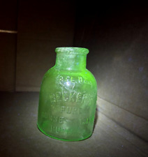 Vintage Becker's Pure Horse Radish 1880s Buffalo NY Bottle, Green Manganese Glow picture