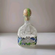 Patron Silver Tequila  Empty Bee Glass Bottle  With Cork 1 Liter Used  picture