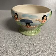 VINTAGE ORCHIDS OF HAWAII Ceramic HULA GIRLS TIKI BOWL  R-86  Made In JAPAN picture