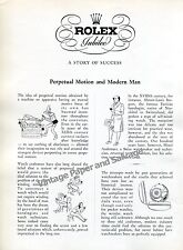 Vintage 1946 Rolex Perpetual Motion and Modern Man 1940s Swiss Ad Rolex Watch Co picture