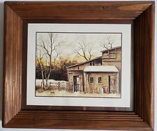 Vintage ROBERT NIDY Country BARN Print with Distressed Frame Home Interior picture