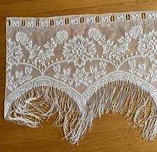 Antique-vintage 16x62 Inch Lace With Fringe Valance  picture
