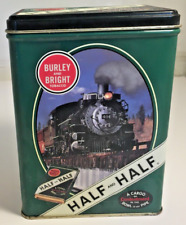 Vtg Half And Half Locomotive Train Engine Burley & Bright Tobacco Tin Container  picture