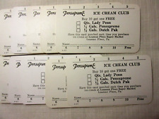 LEAMAN PLACE PA ~ PENSUPREME ICE CREAM CLUB ~ 10 UNUSED  1967 PUNCH CARDS picture