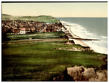 England. Norfolk. Sheringham from East Cliff.  Vintage Photochrome by P.Z, Pho picture