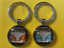 2-VOLKSWAGEN BUS KEYCHAINS NIP MADE OF RHODIUM HIGH QUALITY RARE HTF L-VW picture