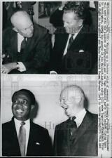 1960 Press Photo Pres. Eisenhower with leaders of Ghana and Yugoslavia. picture