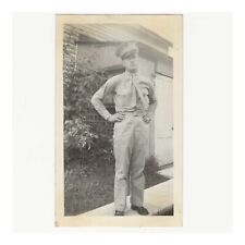 Vintage Snapshot Photo Man Wearing Uniform Hands On Hips Photograph picture