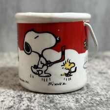 Vintage Peanuts Snoopy Candle Votive Holder Ceramic Bucket Schultz Hallmark 1965 picture