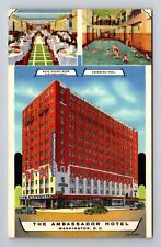 Washington DC-Ambassador Hotel, Advertising, Antique Vintage Souvenir Postcard picture