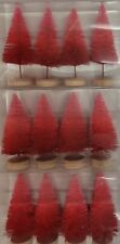 Lot of 3 Spritz Red Bottle Brush Trees 4-Pack Valentine Christmas Tree Decor 4” picture