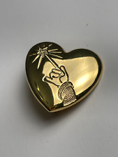 Disney Gold Colored Heart Shaped pin -The Variety Club 'Arm & Wand' Lapel Pin picture