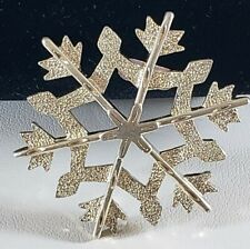 Vintage Christmas Diamond Cut Brooch signed Eisenberg Ice Snowflake Silver Tone picture