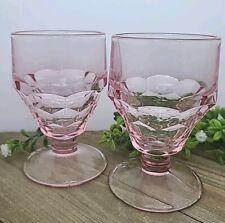 Vintage Fenton (2) Honeycomb Pink Glass Bar Tumbler Drinking Glass 5