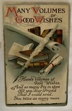 Antique Postcard Many Volumes Of Good Wishes Graduation 1911 picture