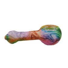 Multi Colored Unbreakable Silicone Tobacco Smoking Pipe w/ Glass Bowl picture