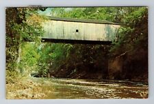 Bulls Bridge CT-Connecticut, Housatonic River, Covered Bridge, Vintage Postcard picture