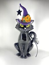 NWT Blue Sky Clayworks Halloween Black Witch Cat Ceramic Decor 2020 picture