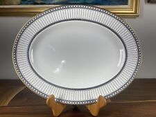Wedgwood Colonnade Black Ulander White Gold Oval Serving Platter - 14