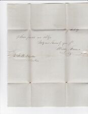 US 1839 FOLDED LETTER SIGNED BY HENRY STEVENS, WRITER TO BIGELOW IN BOSTON  GV8 picture