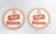 Holsum Bread Vintage Coasters Red White Advertising Set Of 2 Be Look Buy picture