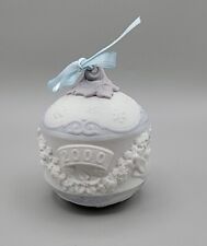 Vintage Lladro 2000 Christmas Ball Ornament Made In Spain Blue Purple  picture