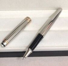 Luxury MB164 Metal Series Silver Grid+Gold Clip Rollerball Pen No Box picture