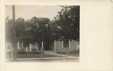 Postcard RPPC Wood Frame House Quiet Neighborhood Landscaped with trees shrubs picture