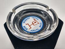 Pearl Harbor Clear Glass Ashtray Naval Base BOQ 4 1/2 inches  picture