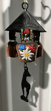 Vintage German Cowbell/10” Chime Metal With Metal Wall Hanger Decor picture