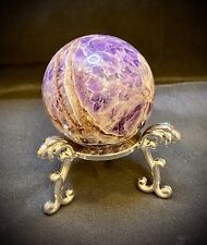 Chevron Amethyst Sphere With Stand 2.1 Inch picture
