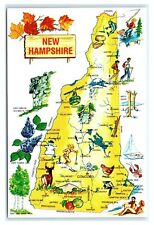 Postcard Greetings from New Hampshire map nickname pop. NH311 picture
