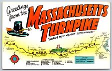 Postcard Greetings From The Massachusetts Turnpike Superhighway MA Unposted picture