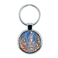 Chuck Fischer's Times Square Keychain with Epoxy Dome and Metal Keyring picture