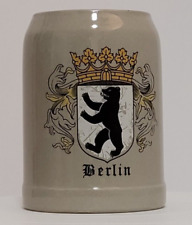 GRAY GERMAN STONEWARE BERLIN CREST .5L BEER STEIN MUG picture