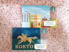 STARBUCKS USA Regional - Two 1st Edition Gift Cards Philidelphia & Boston NEW picture
