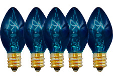 C-7 BLUE CLEAR TWINKLE FLASHING LIGHT BULBS - BRAND NEW 1 BOX OF 25 C7 E12 picture