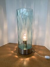Beautiful 16” Tall Blue Tinted Wavy Glass Lamp picture