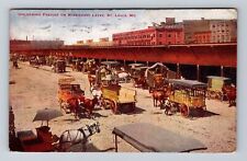 St Louis MO-Missouri, Unloading Freight Mississippi Levee Vintage c1913 Postcard picture