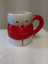 Teleflora Gift Snowman  Large Mug With Red Scarf Handle Collectible LOT Of 4... picture