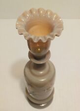 Antique Hand Blown English Bristol Glass Vanity Bottle W/Stopper Hand Painted  picture