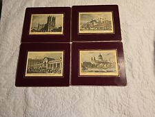 Lady Clare London Scene Set of 4 Placemats￼ Hand Gilded Lacquer Finish Felt Back picture