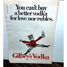 Vintage Gilbeys Vodka Rubles 1968 Original Ad empherma picture