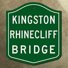 New York Kingston Rhinecliff Bridge highway road sign shield 1965 green 16x18 picture