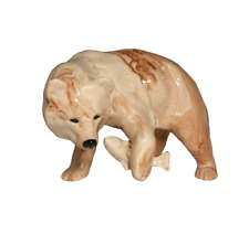 Ceramitique Grizzly Bear w/Fish Sitka Swirl Clay Alaska. Souvenir Vintage Figure picture