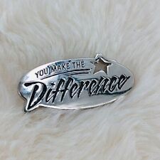 You Make the Difference Silver Tone Star Award Lapel Pin Motivational picture
